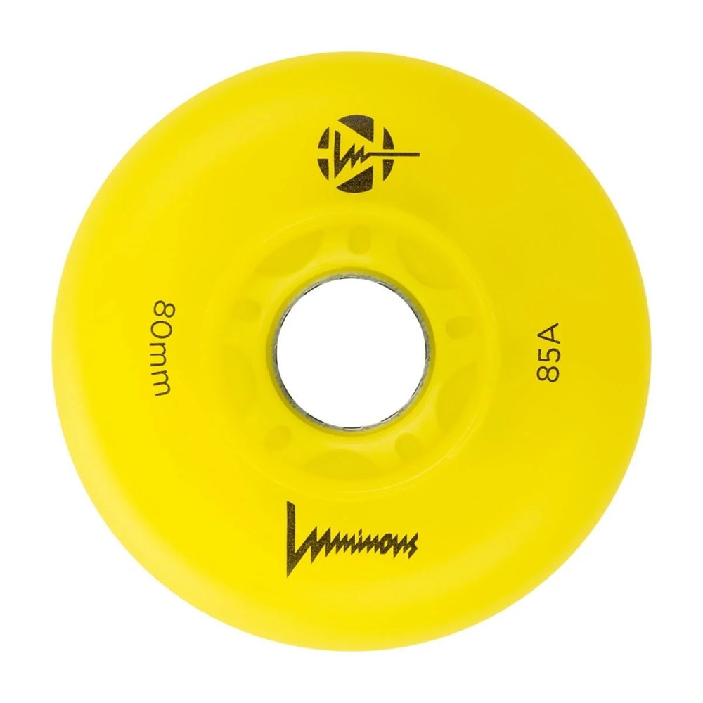 Luminous-LED-Inline-Wheel-80mm-Canary-Yellow-Front View