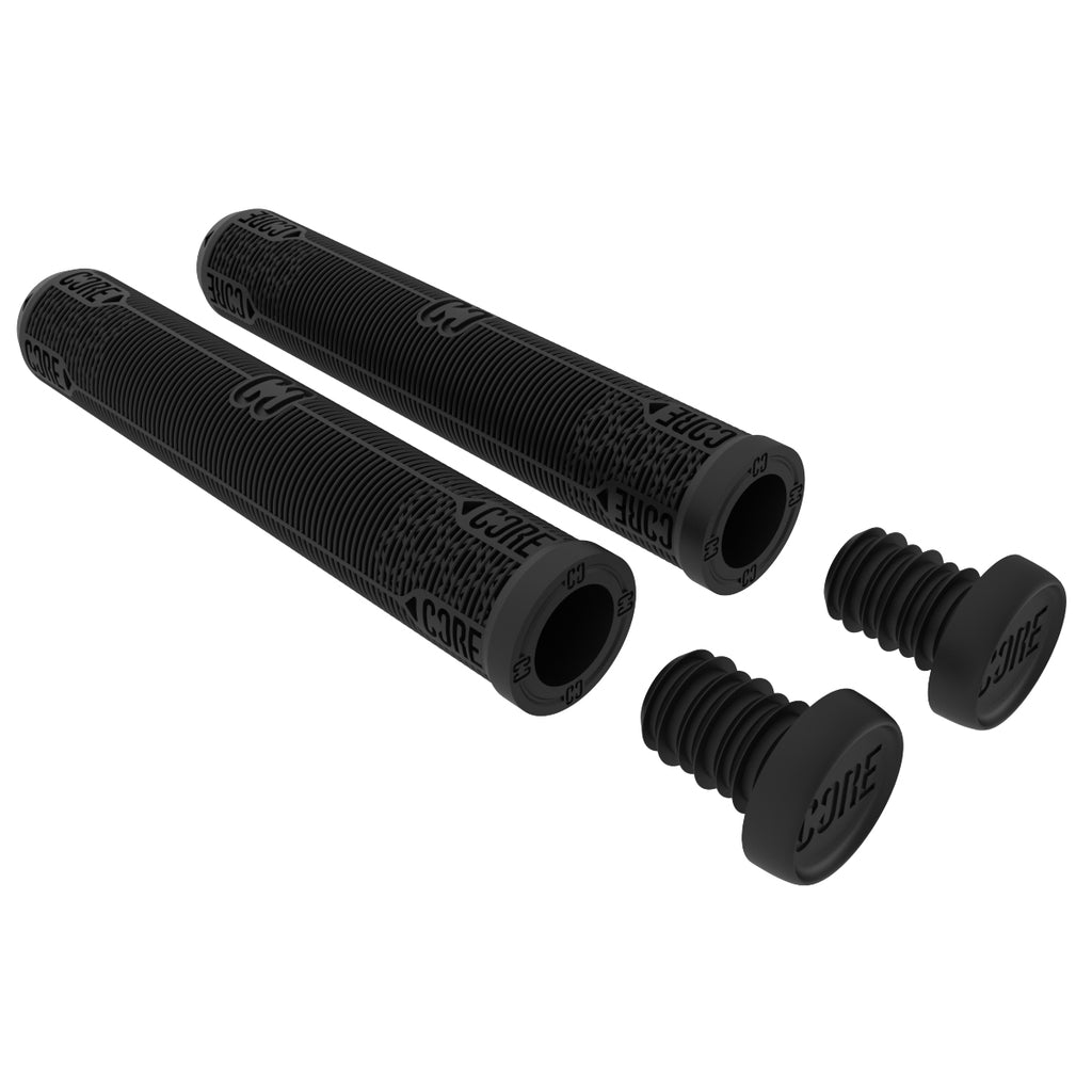 Core-Skinny-Boy-Scooter-Handgrips-Soft-170mm-Black-With-Bar-Plugs