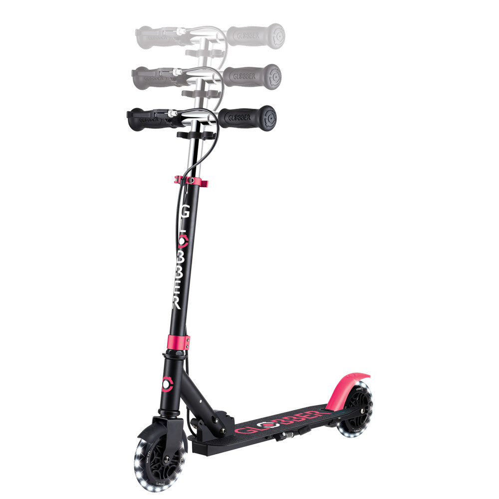 Flow-Element-Junior-Lights-Scooter-Black-Pink-bar-Height-View