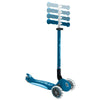 Globber-3-Wheel-Primo-Foldable-Plus-Light-Up-Scooter-Petrol-Blue-Adjusting-Image