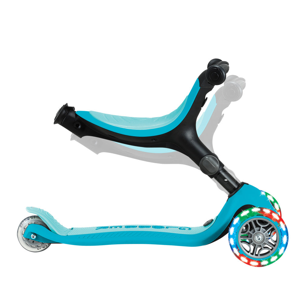 Globber-Go-Up-Active-Lights-Foldable-360-Scooter-Aqua-Side-View