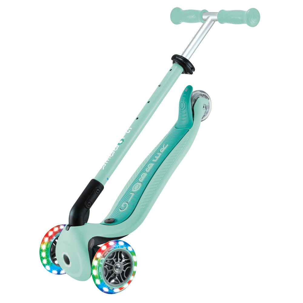 Globber-Go-Up-Active-Lights-Foldable-360-Scooter-Mint-Folded