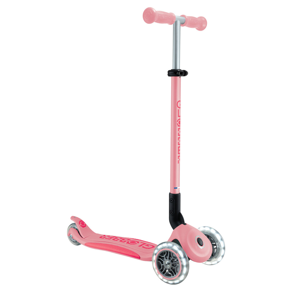 Globber-3-Wheel-Primo-Foldable-Plus-Light-Up-Scooter-Pink-Coral