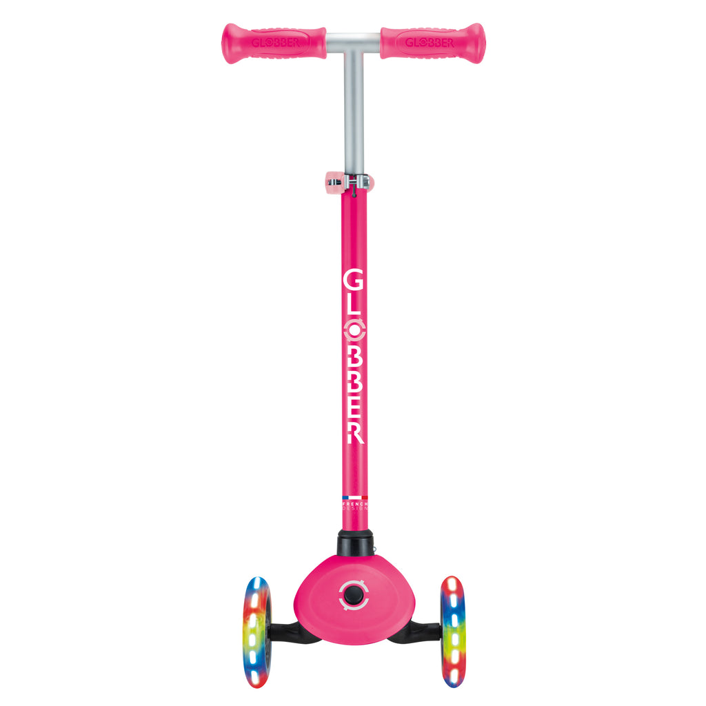 Globber-Primo-Lights-V2-Pink/Pink-Scooter-Front-View