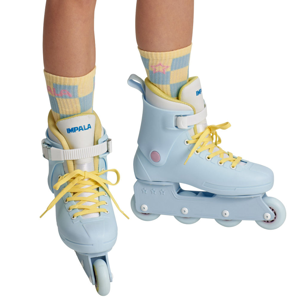 Impala-Check-Socks-Showing-Being-Worn-Inline-Skates