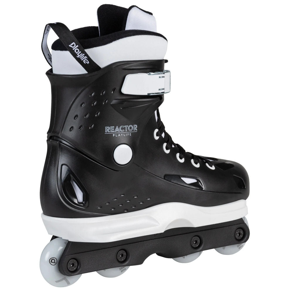 Playlife-Reactor-Inline-Aggressive-Skate-Black-Boot-White-Accents-Back-View