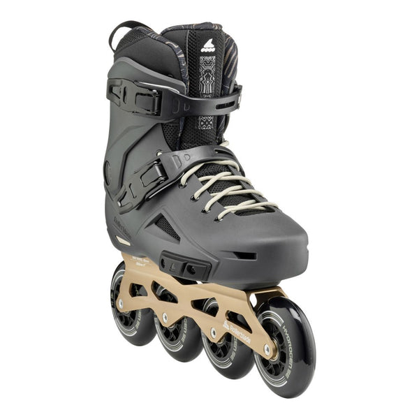 Rollerblade-Lightning-90-Inline-Skate-Black-Gold-Angle-View