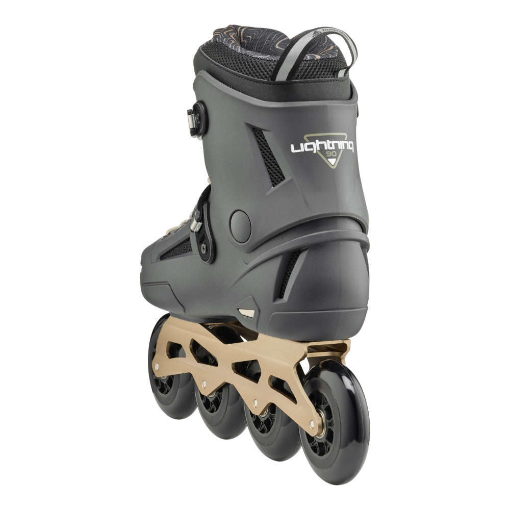 Rollerblade-Lightning-90-Inline-Skate-Black-Gold-Back-View