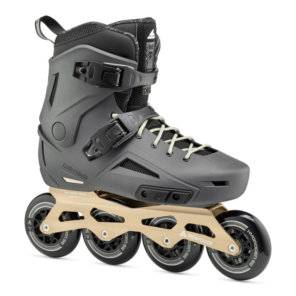 Rollerblade-Lightning-90-Inline-Skate-Black-Gold-Front-View