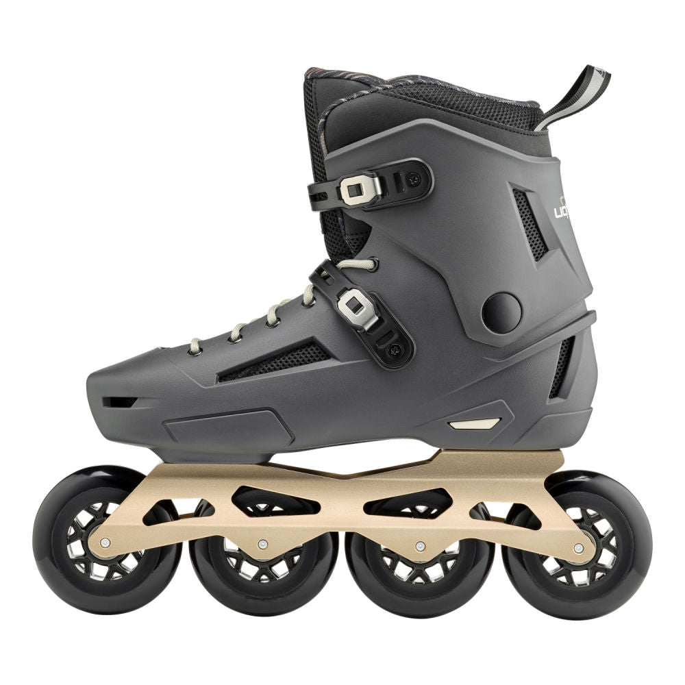 Rollerblade-Lightning-90-Inline-Skate-Black-Gold-Left-View