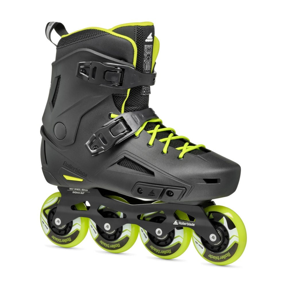 Rollerblade-Lightning-Inline-Skate-Black-Green-Angle-View