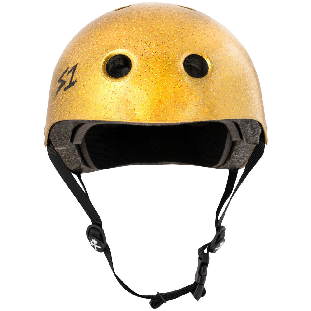 S-One-Lifer-Skate-Helmet-Gold-Glitter-Front