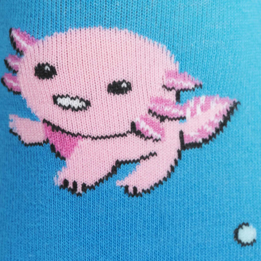 Sock-It-To-Me-Blue-Dancing-Axolotl-Knee-High-Detail-View