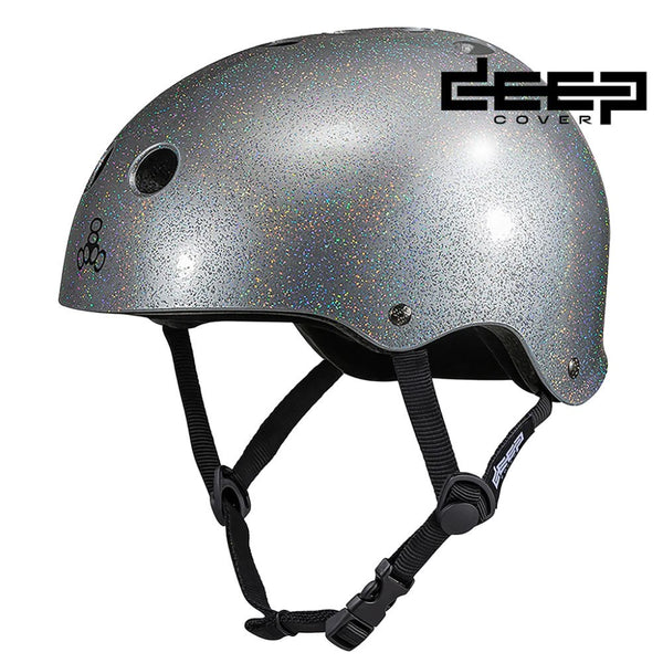 TRIPLE-8-Deep-Cover-Helmet-Silver-Glitter